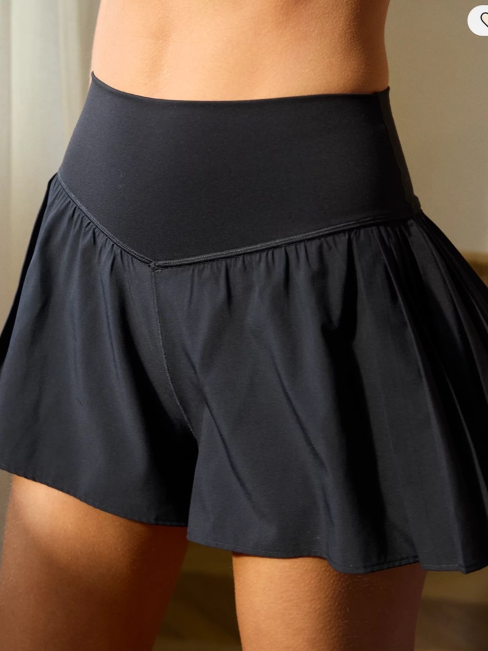 Offline by aerie Black High-Rise Flare Skort